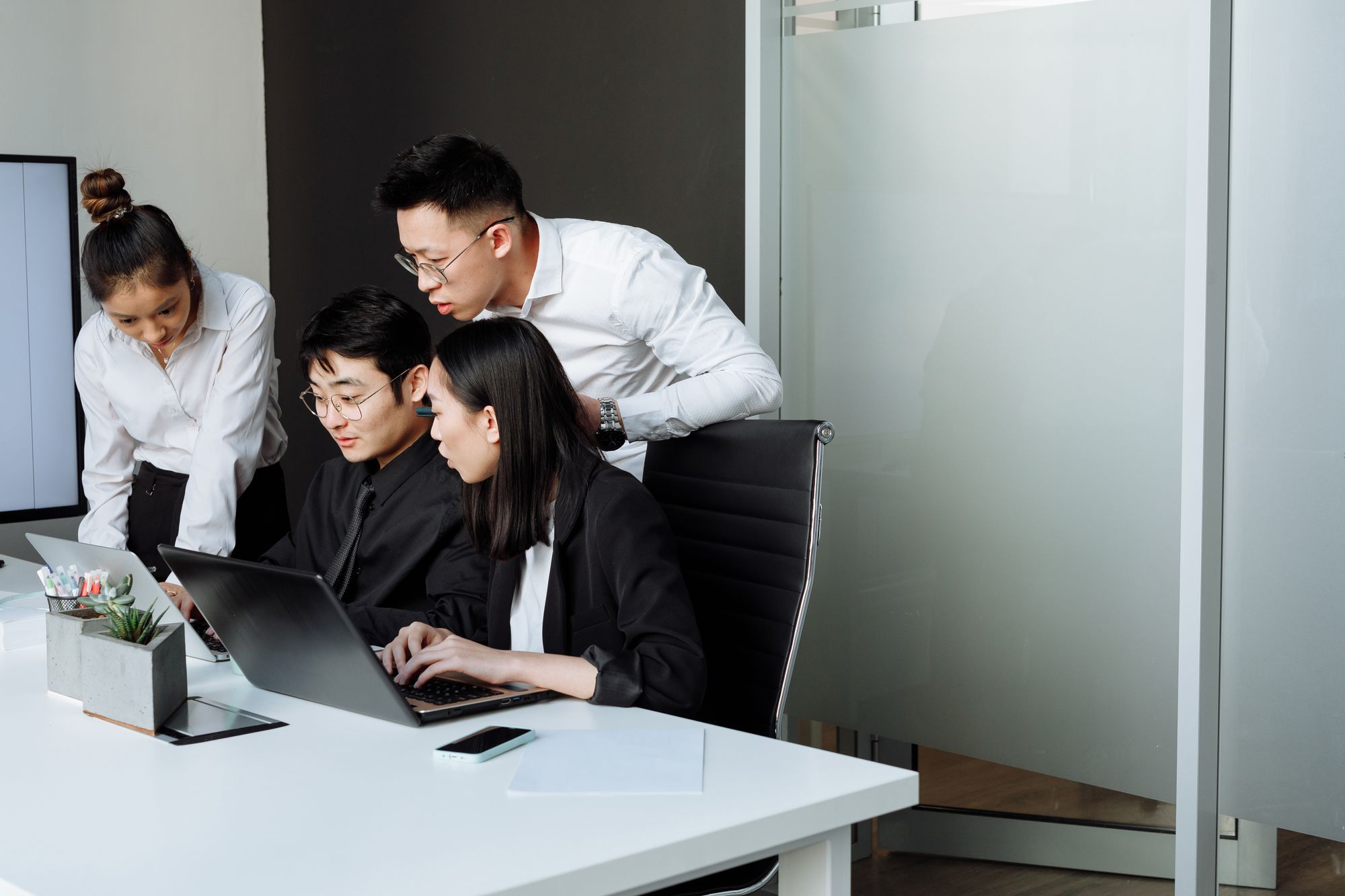 Team working in a modern office