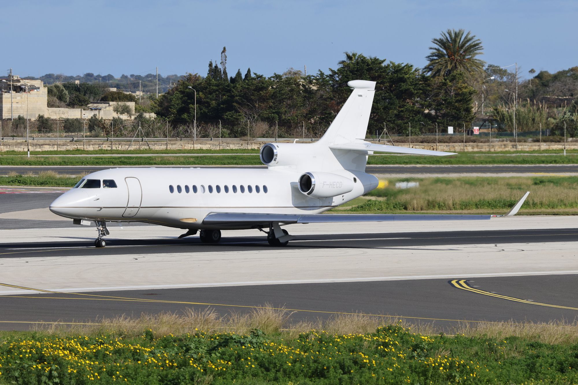 Business jet parked on stand